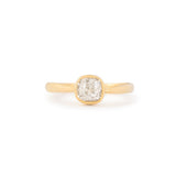 Old Mine Cut Diamond Solitaire and 14k Gold Ring