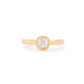 Old Mine Cut Diamond Solitaire and 14k Gold Ring
