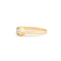 Old Mine Cut Diamond Solitaire and 14k Gold Ring