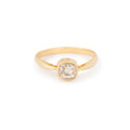 Old Mine Cut Diamond Solitaire and 14k Gold Ring