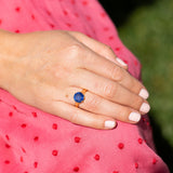 Victorian 5.30 Carat Sapphire and 18K Gold Ring