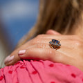 Victorian 2.37 Carat Sapphire, Diamond, And 14k Gold Cluster Ring