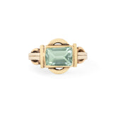 Aquamarine Step Cut and 18k Yellow Gold Ring