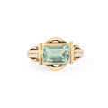 Aquamarine Step Cut and 18k Yellow Gold Ring