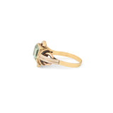 Aquamarine Step Cut and 18k Yellow Gold Ring