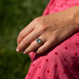 Aquamarine Step Cut and 18k Yellow Gold Ring