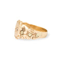 Victorian Starburst Diamond and 14k Gold Signet Ring