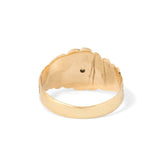 Victorian Starburst Diamond and 14k Gold Signet Ring