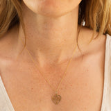 "Mom" 14k Gold Heart Charm