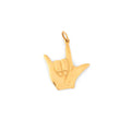 I Love You Sign Language 10k Gold Charm