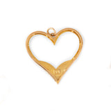 Enamel Large Heart and 14k Gold Charm