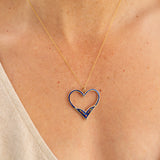 Enamel Large Heart and 14k Gold Charm