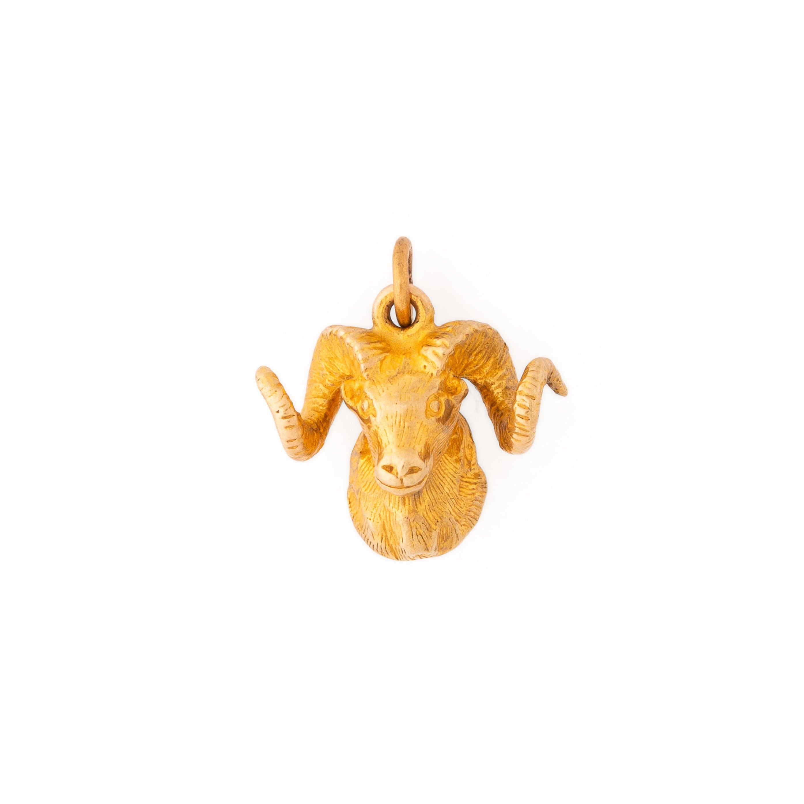 Ram's Head 10K Gold Aries Zodiac Charm