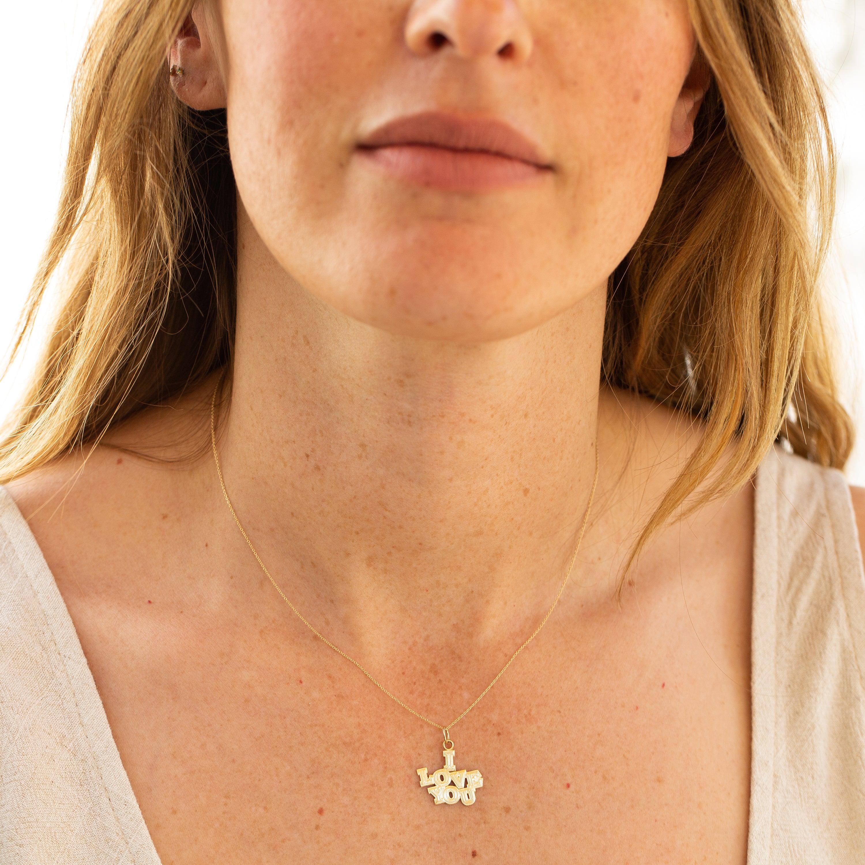 "I Love You" 10k Gold Charm