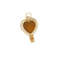 Tiger's Eye Heart, Diamond, and 14k Gold Charm