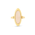 Rose Quartz and 14k Gold Navette Ring