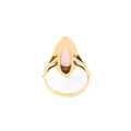 Rose Quartz and 14k Gold Navette Ring