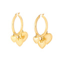 ★VINTAGE HOLLYWOOD★ [14K Gold] Triple Baguette Heart Earri NWT* 14K Yellow Gold .25CT Baguette Diamond Heart Stud