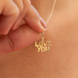"I Love You" 14k Gold Charm