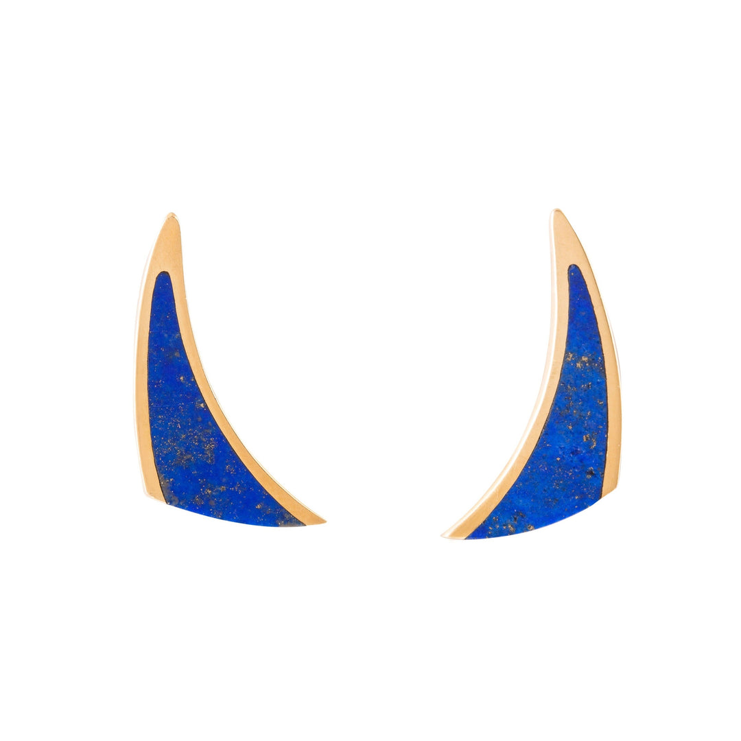 Lapis Lazuli Inlay and 14k Gold Earrings