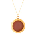 Victorian Agate, Onyx, and 14k Gold Round Locket