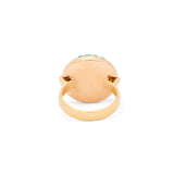 Victorian Pavé Turquoise, Silver, And 14k Gold Dome Ring