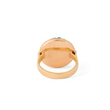 Victorian Pavé Turquoise, Silver, and 14k Gold Dome Ring