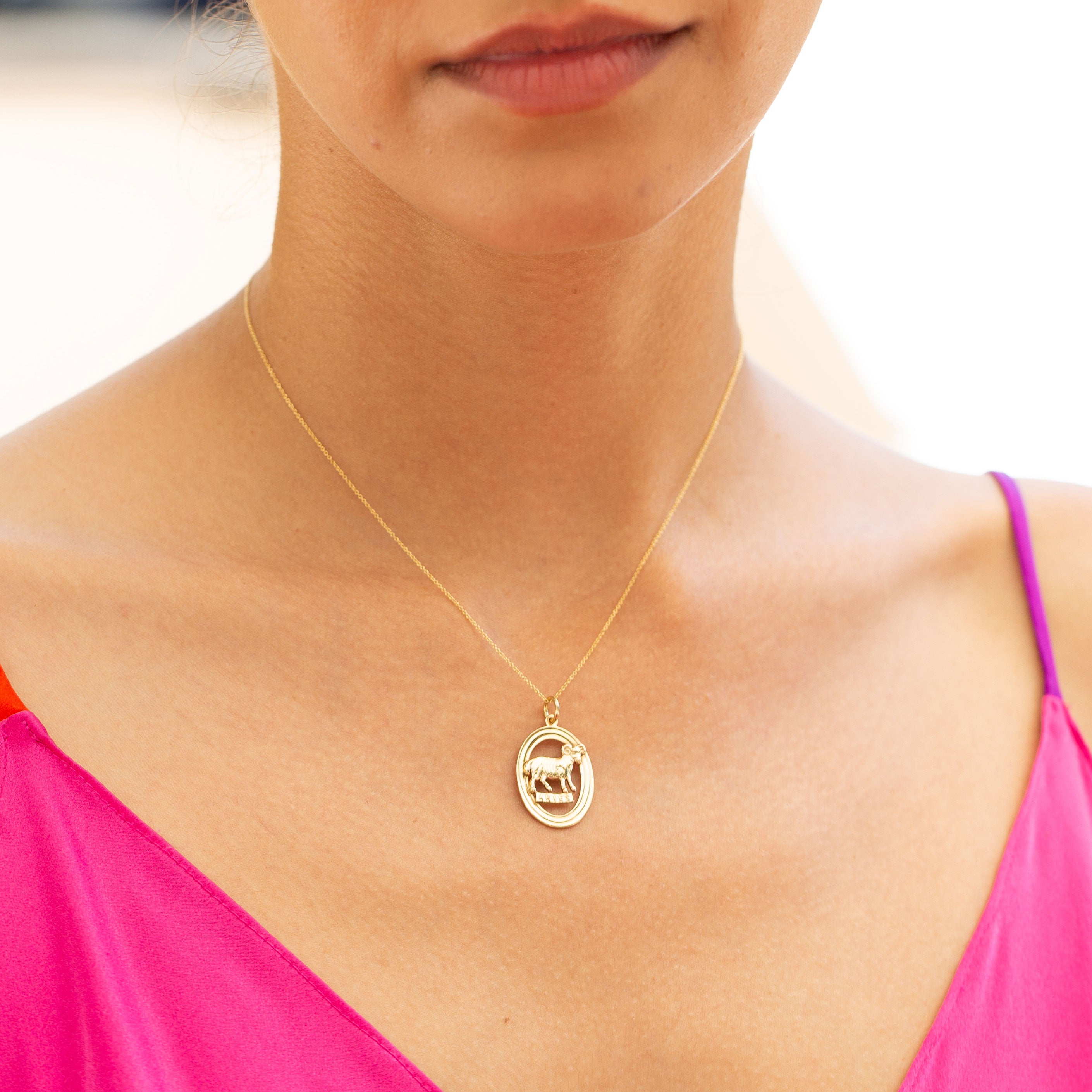 English 9k Gold Aries Zodiac Charm