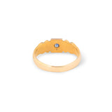 English Edwardian Sapphire, Opal, and 15k Gold Starburst Ring