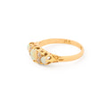 Victorian English Opal, Old Mine Cut Diamond, and 18k Gold Ring
