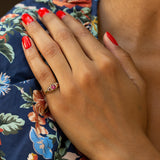 Victorian Ruby, Rose Cut Diamond, and 18k Gold Ring