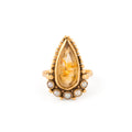 Dutch Citrine and Pearl Elongated Ring