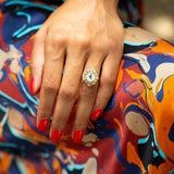 Mid-Century Diamond and 14K Gold Watch Ring
