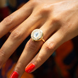 Mid-Century Diamond and 14K Gold Watch Ring