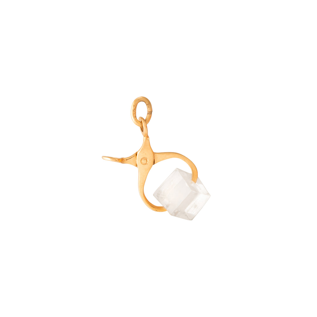 Lucite Ice Cube and 14k Gold Charm