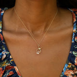 Lucite Ice Cube and 14k Gold Charm