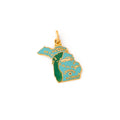 Michigan Enamel and 14k Gold Charm