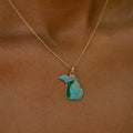Michigan Enamel and 14k Gold Charm