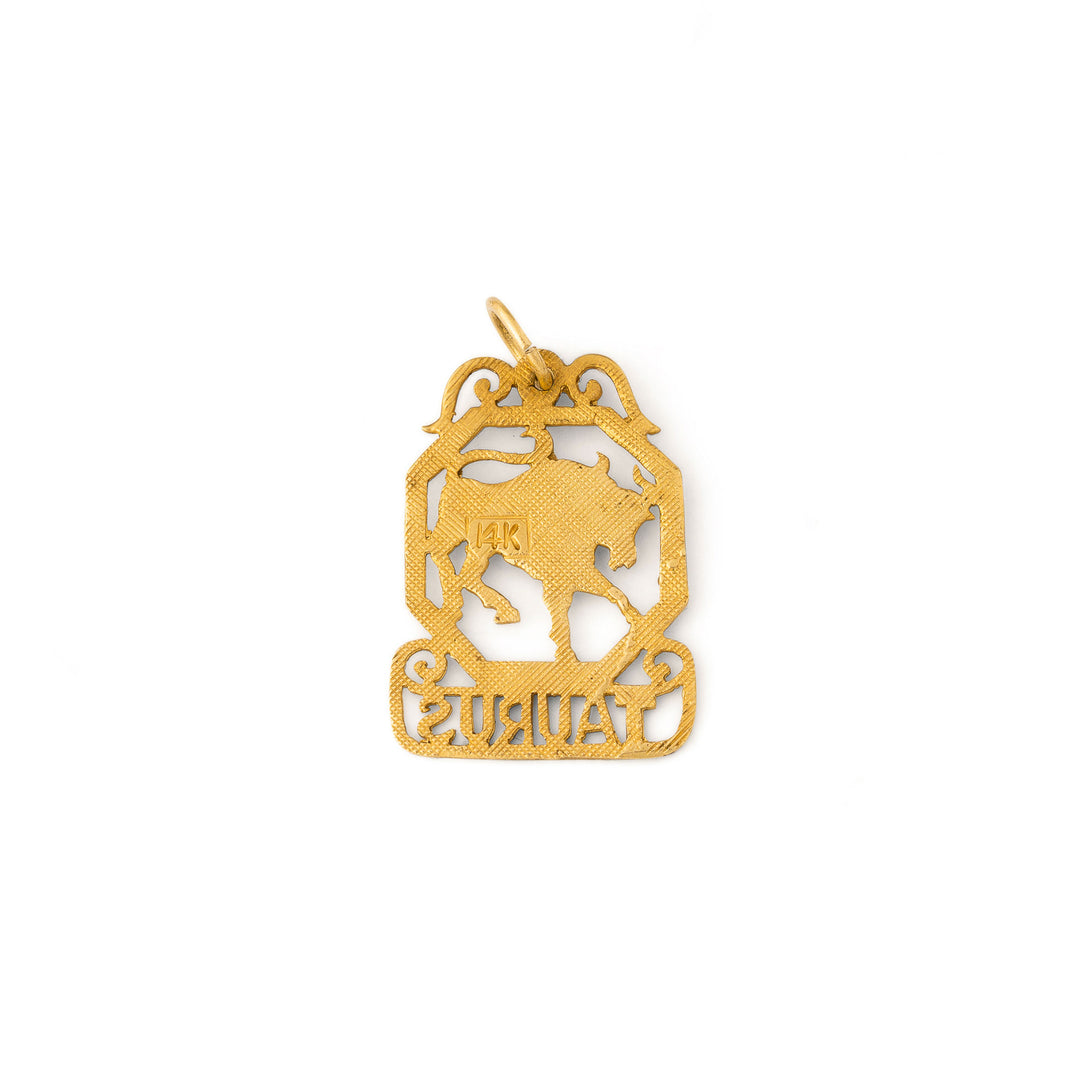 Taurus Plaque 14K Gold Zodiac Charm