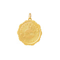 Large Pisces 14k Gold Disc Zodiac Charm