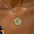 Large Pisces 14k Gold Disc Zodiac Charm