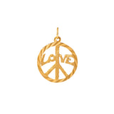 Peace and Love 14k Gold Charm