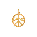Peace and Love 14k Gold Charm