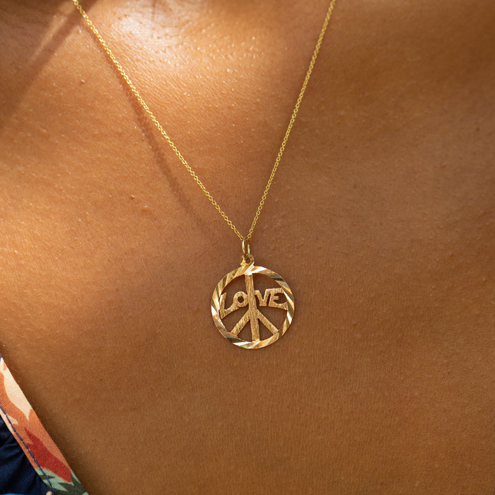 Peace and Love 14k Gold Charm