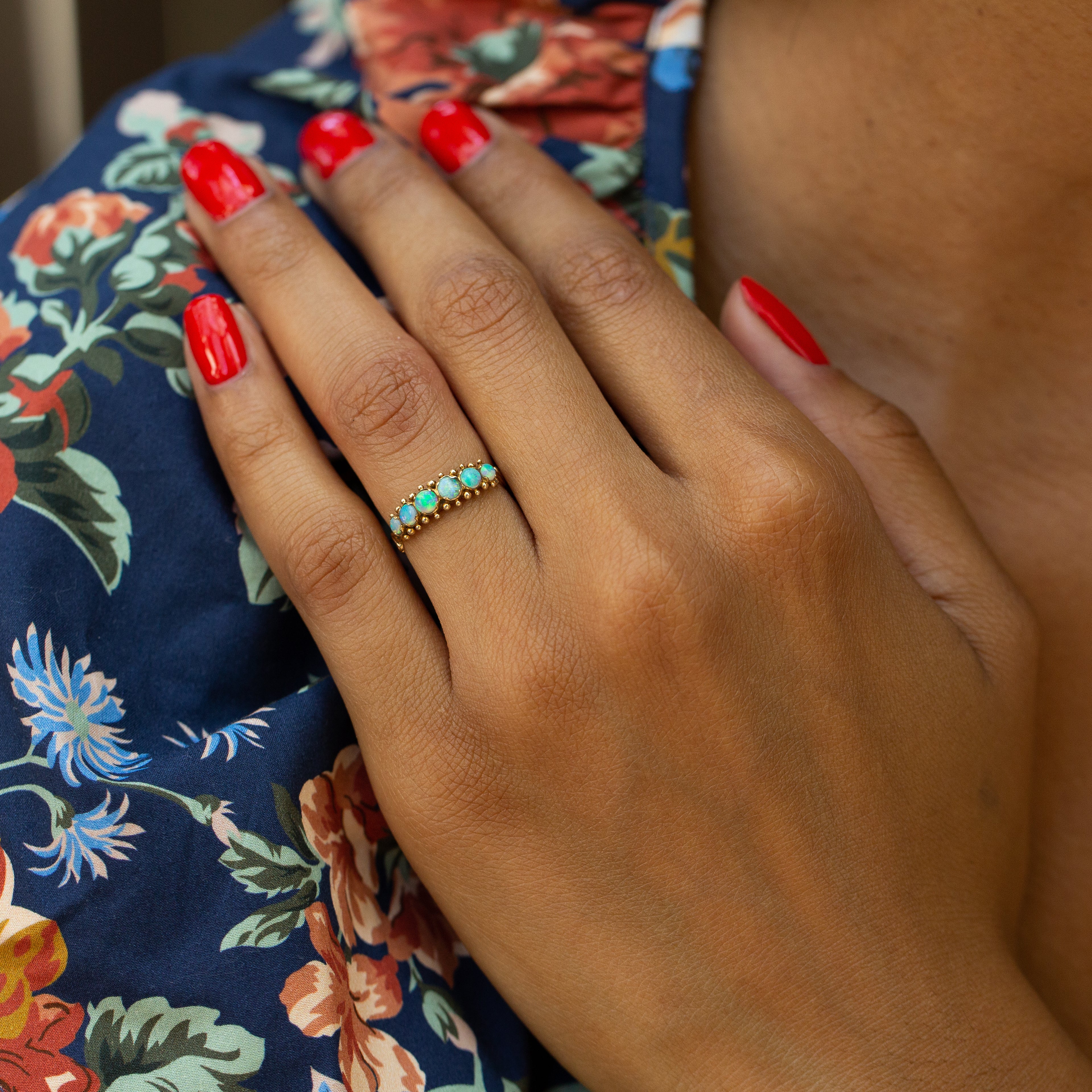 English Opal And 9k Gold Ring
