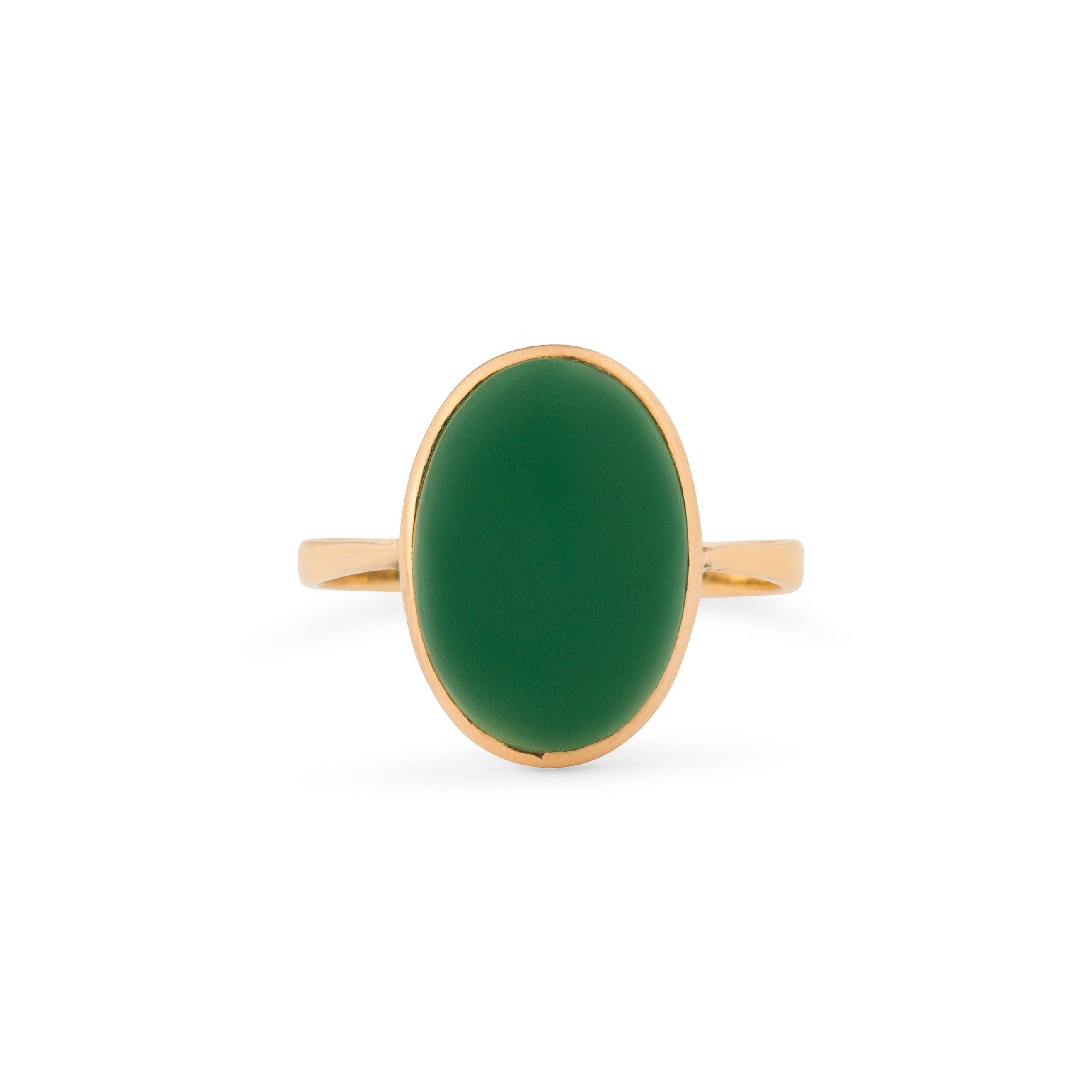 English Chalcedony And 9k Gold Ring