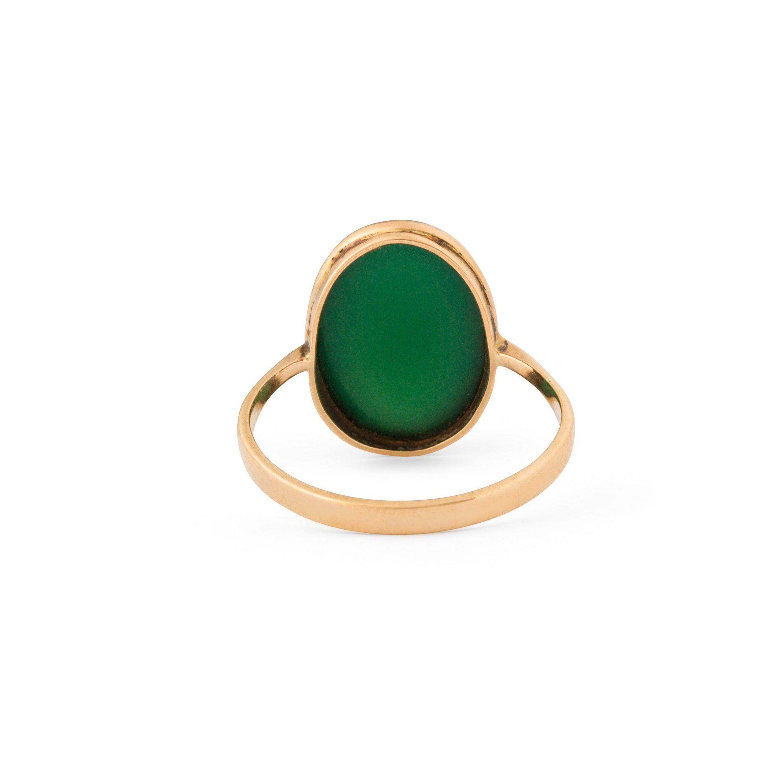 English Chalcedony And 9k Gold Ring