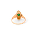 Victorian Emerald, Diamond, and 18k Gold Navette Ring
