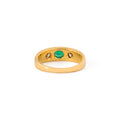 Emerald Cabochon, Diamond, and 18k Gold Ring