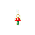Italian Enamel Mushroom and 14k Gold Charm